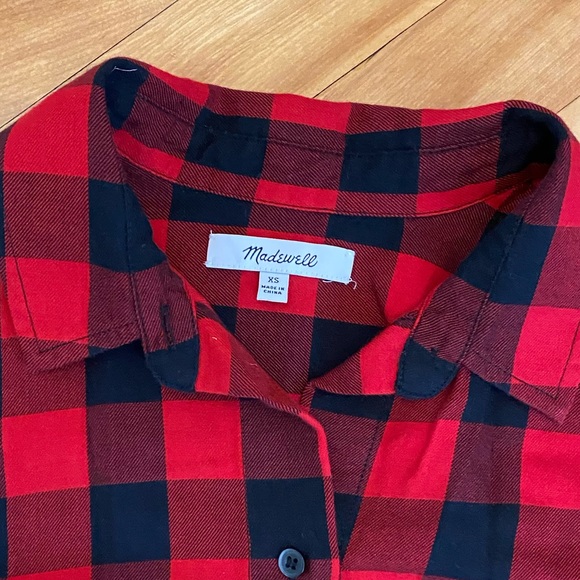 Madewell tie front flannel in buffalo check XS - Picture 8 of 13